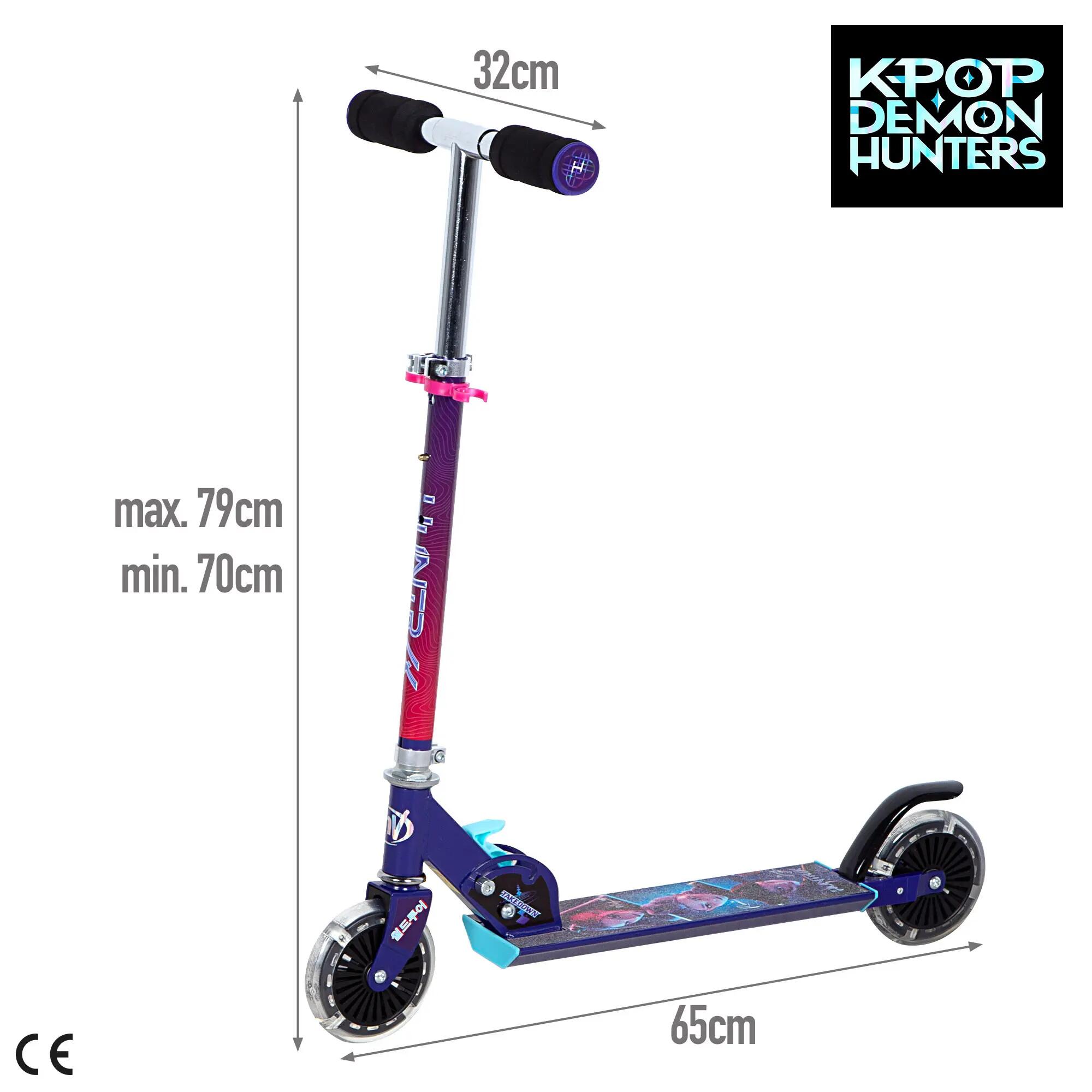 KPop Demon Hunters Patinete dobrável com 2 rodas e luzes 4/7