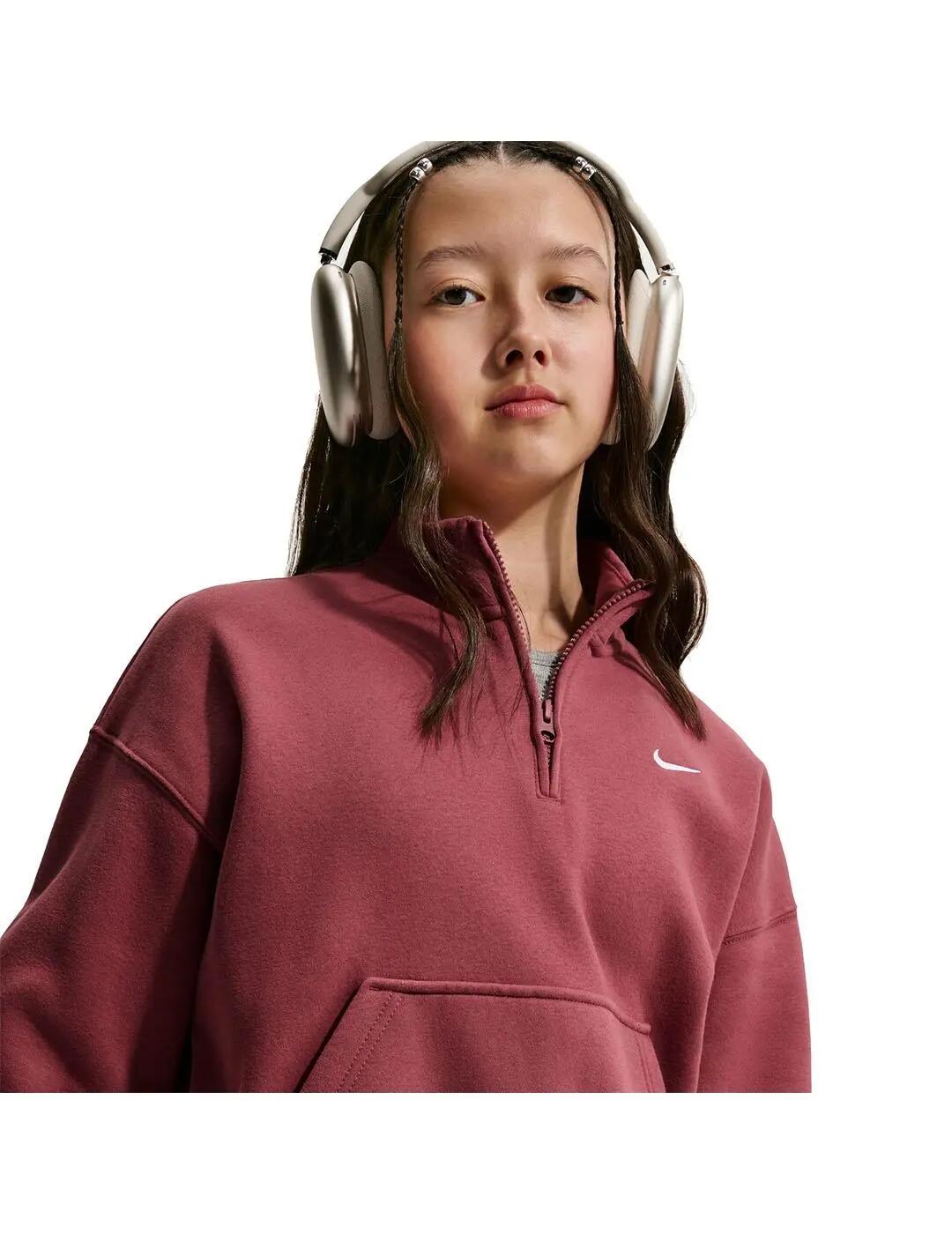 Sudaderas jerseys polares para Niña Nike Studio fleece Granate 3/6