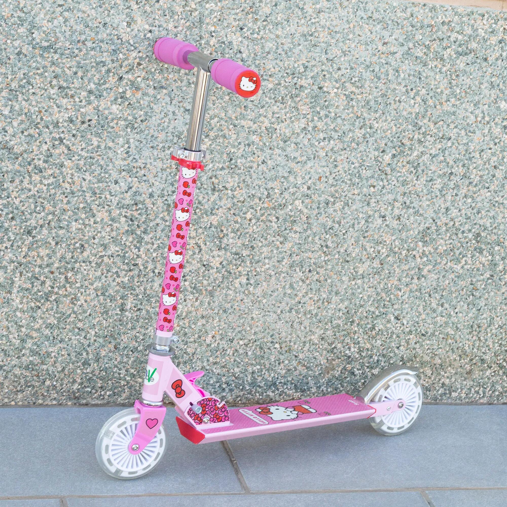 Hello Kitty Patinete dobrável com 2 rodas e luzes 6/7