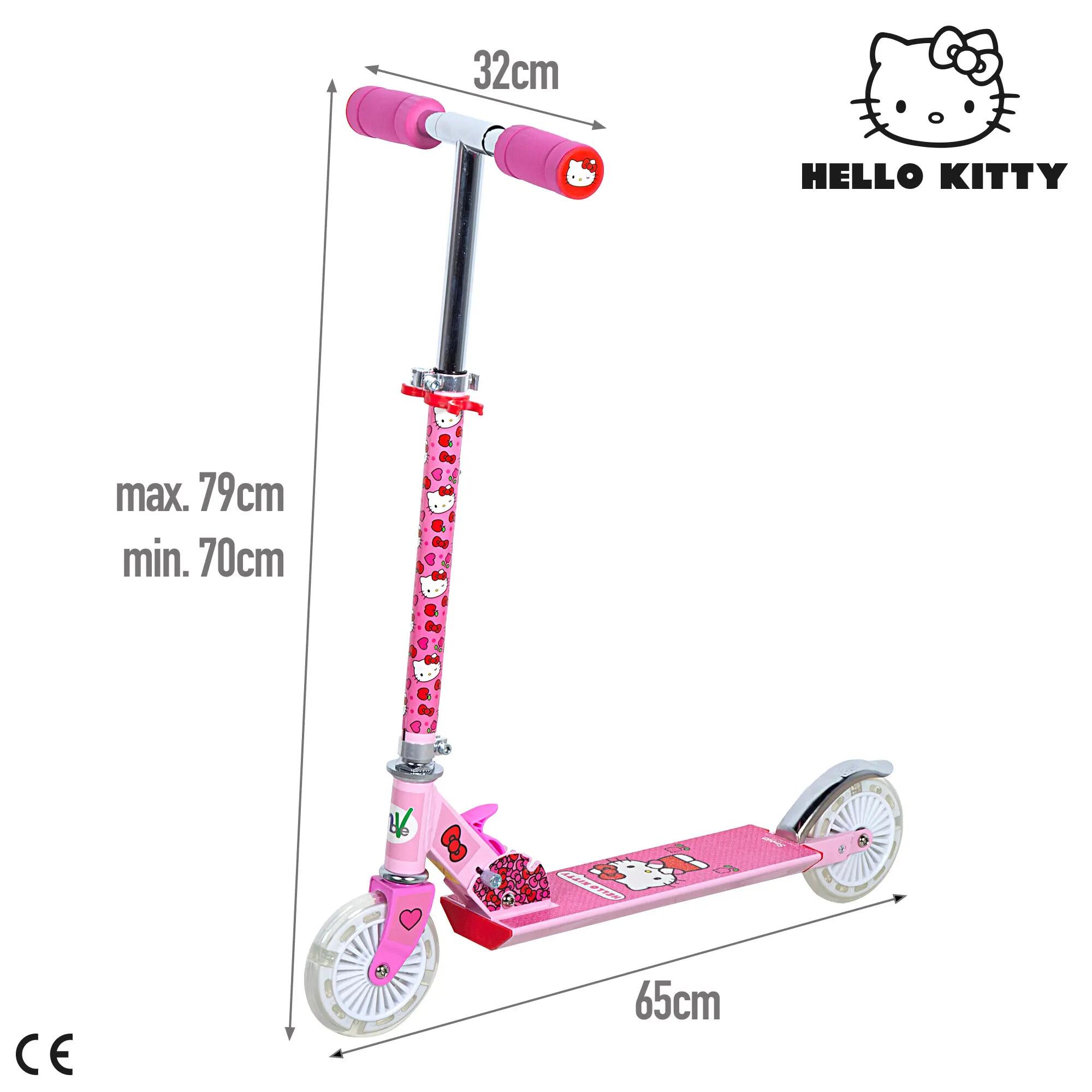 Hello Kitty Patinete dobrável com 2 rodas e luzes 4/7