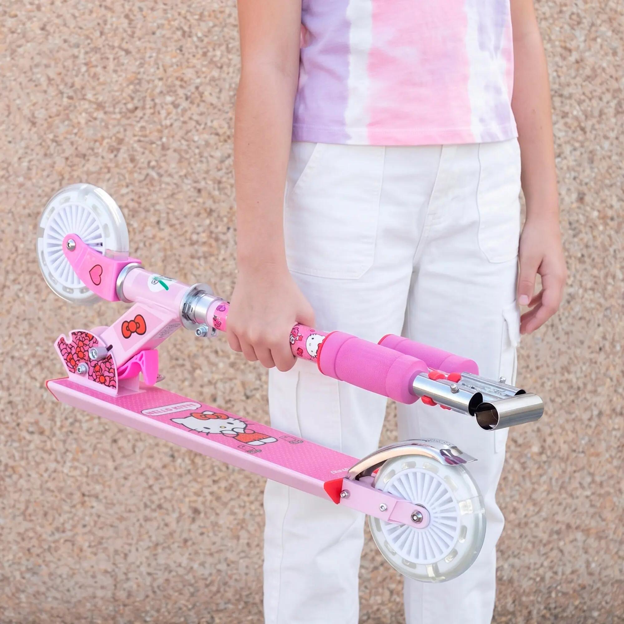 Hello Kitty Patinete dobrável com 2 rodas e luzes 2/7