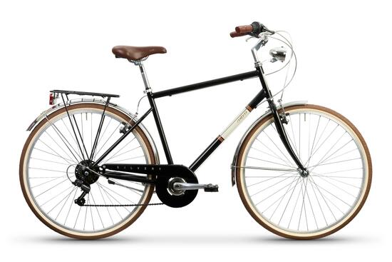 Rower Miejski Męski SILVERY 28" Lekki 6 biegów Shimano z Oświetleniem Czarny
