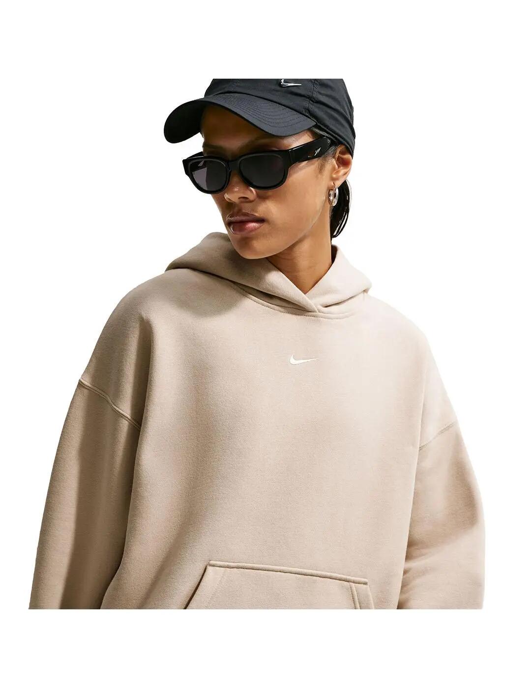 Sudaderas jerseys polares para Mujer Nike Studio fleece Beige 3/5