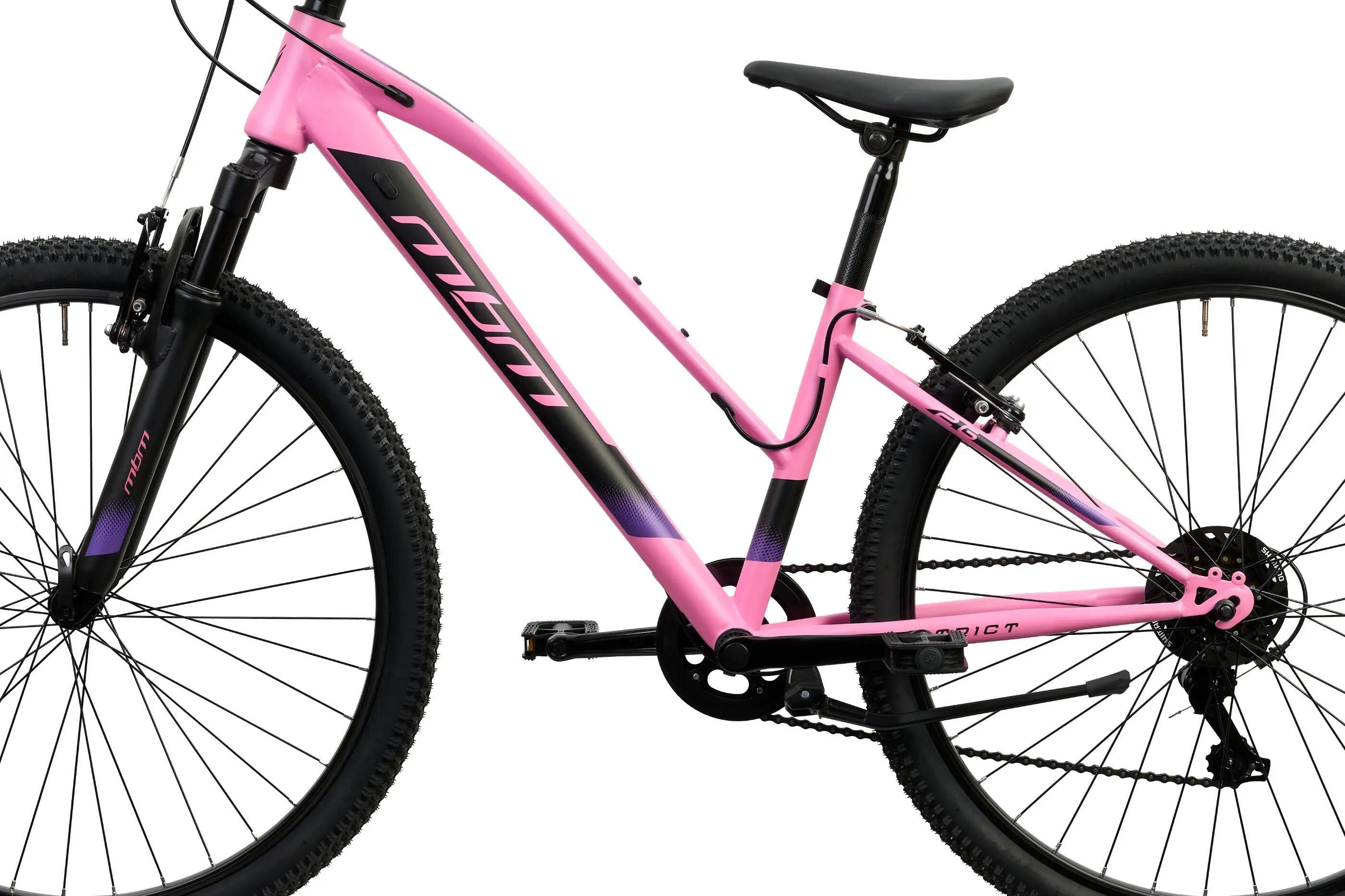 Rower Górski MTB Dziecięcy DISTRICT 26" Amortyzacja 7 biegów Shimano Różowy 3/6