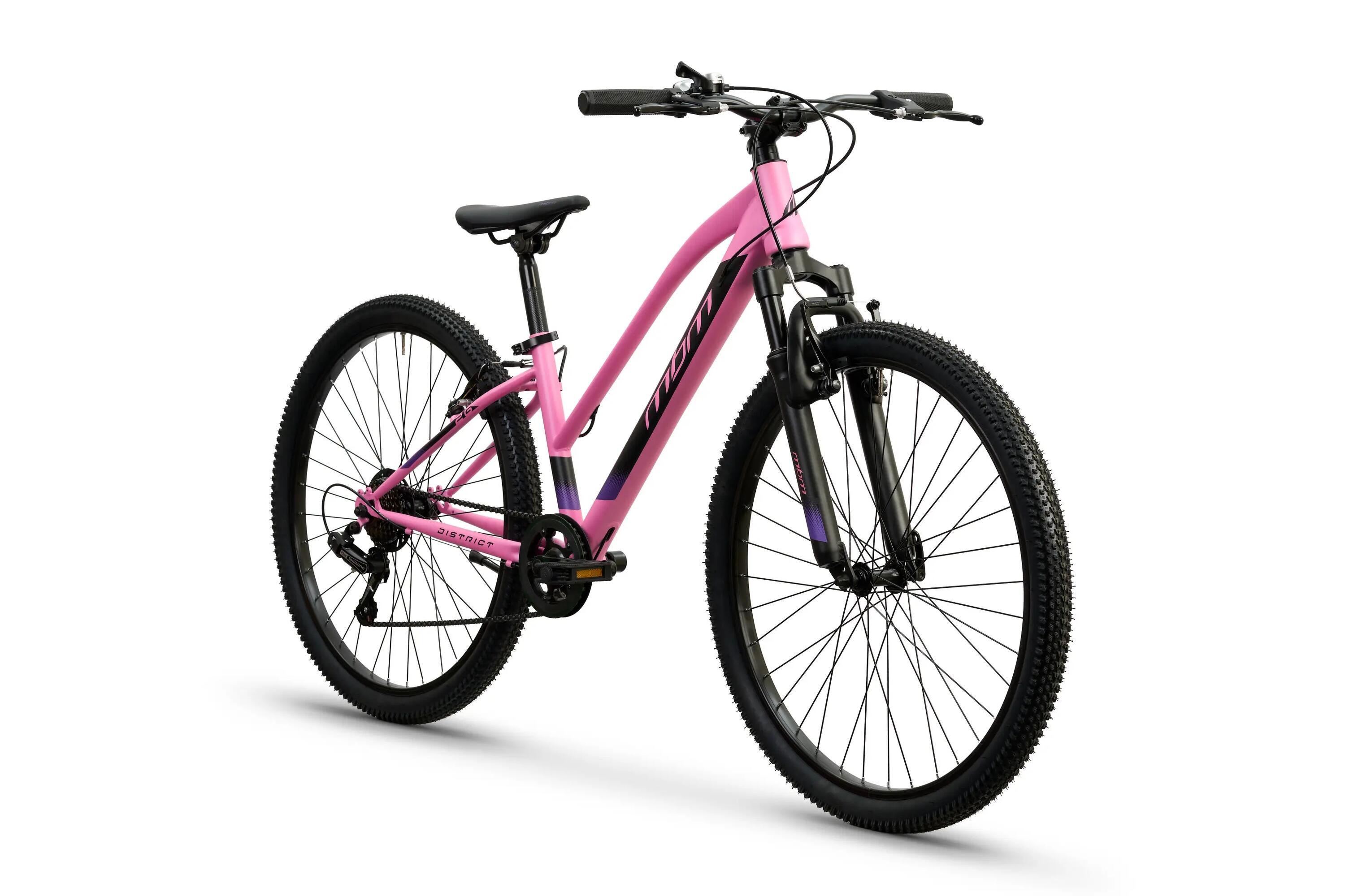Rower Górski MTB Dziecięcy DISTRICT 26" Amortyzacja 7 biegów Shimano Różowy 2/6