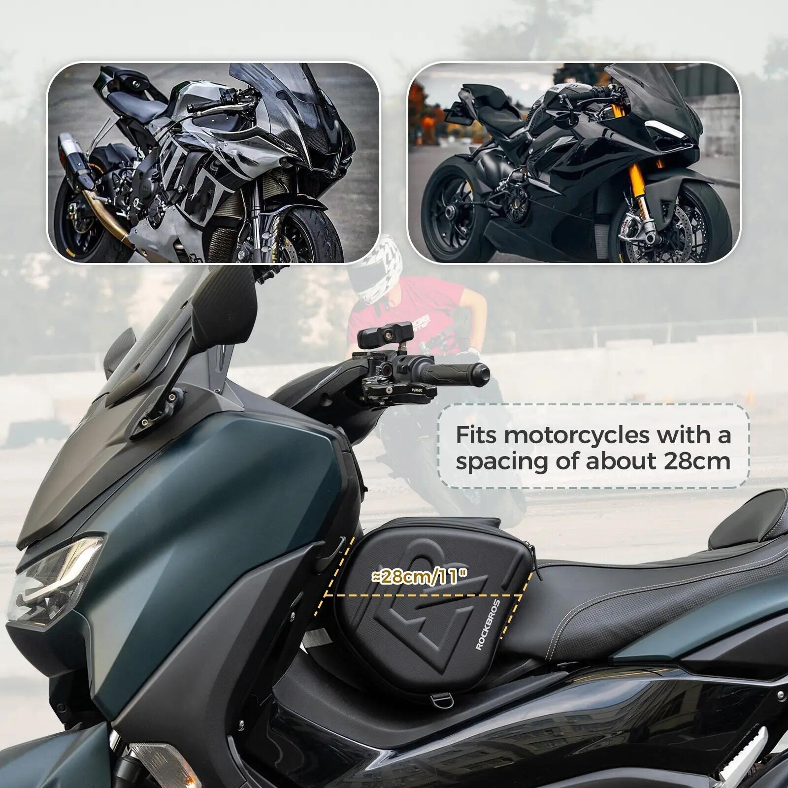 Sacoche de réservoir moto 14L avec coque EVA et poche téléphone 4/7