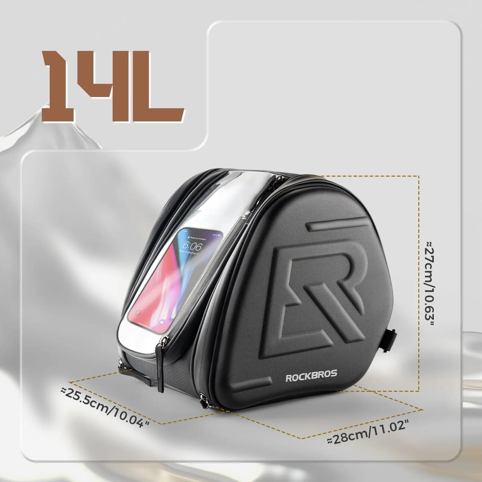 Sacoche de réservoir moto 14L avec coque EVA et poche téléphone 3/7