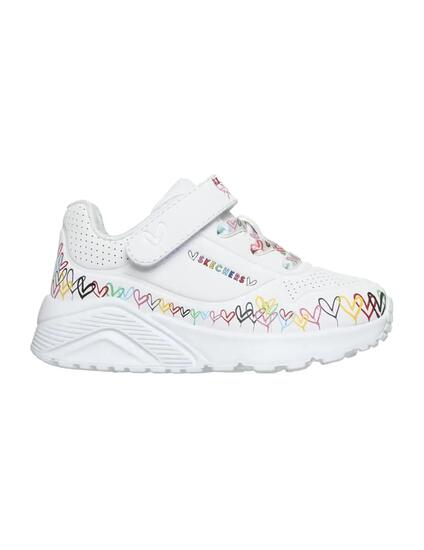 Chaussures de sport pour fille Skechers Uno Blanc.