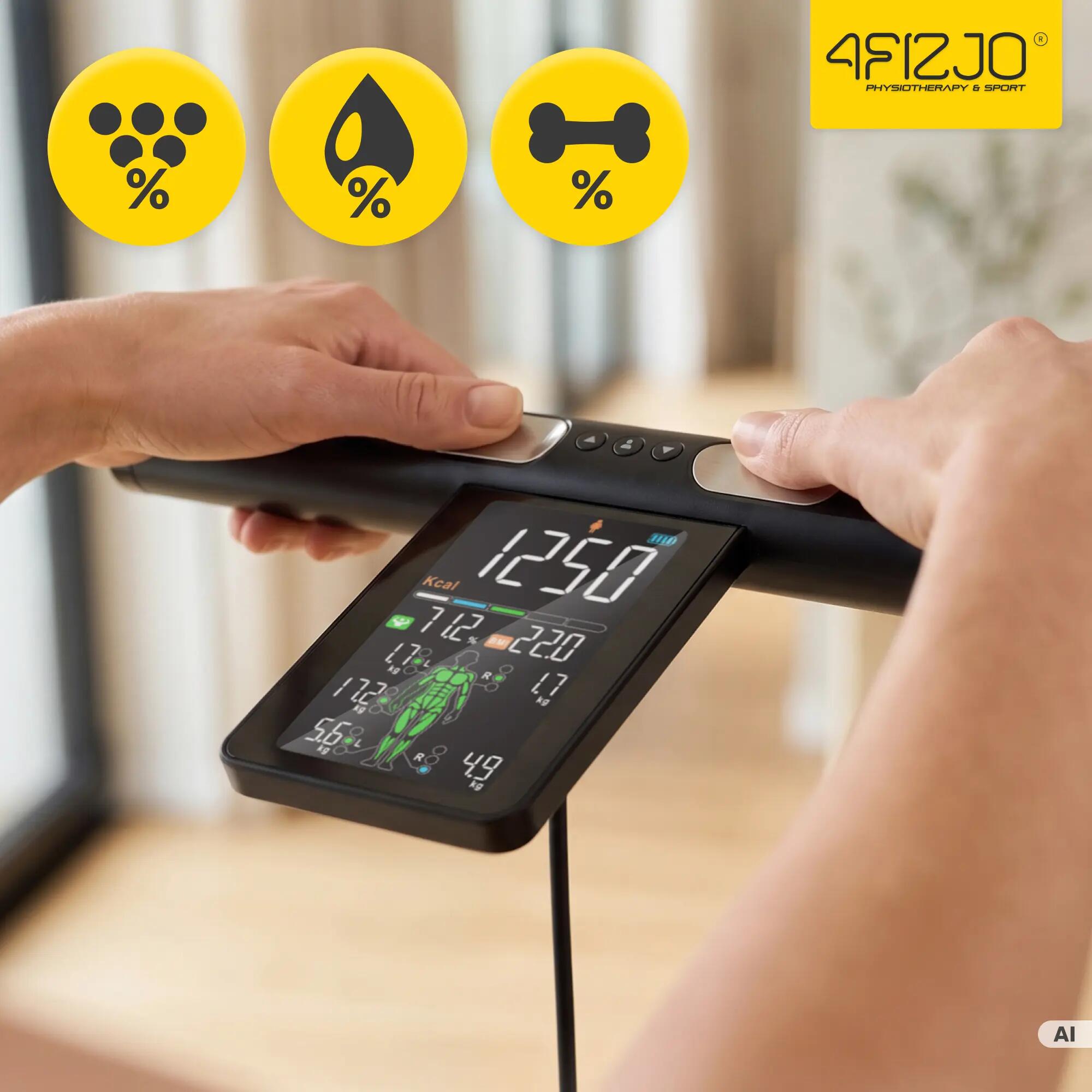 Waga łazienkowa z analizą składu ciała BodyVision inteligentna szklana 4FIZJO 5/14