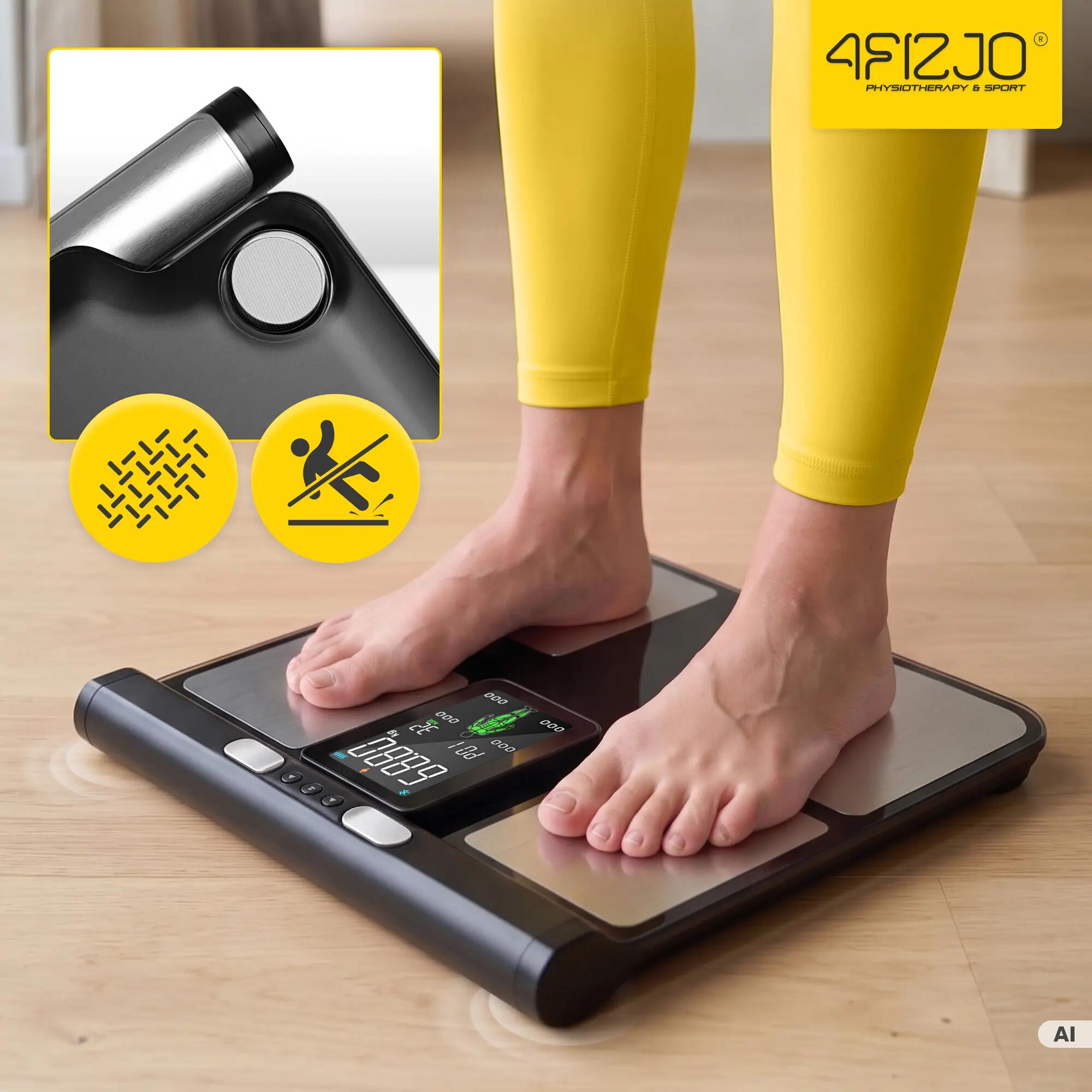 Waga łazienkowa z analizą składu ciała BodyVision inteligentna szklana 4FIZJO 4/14