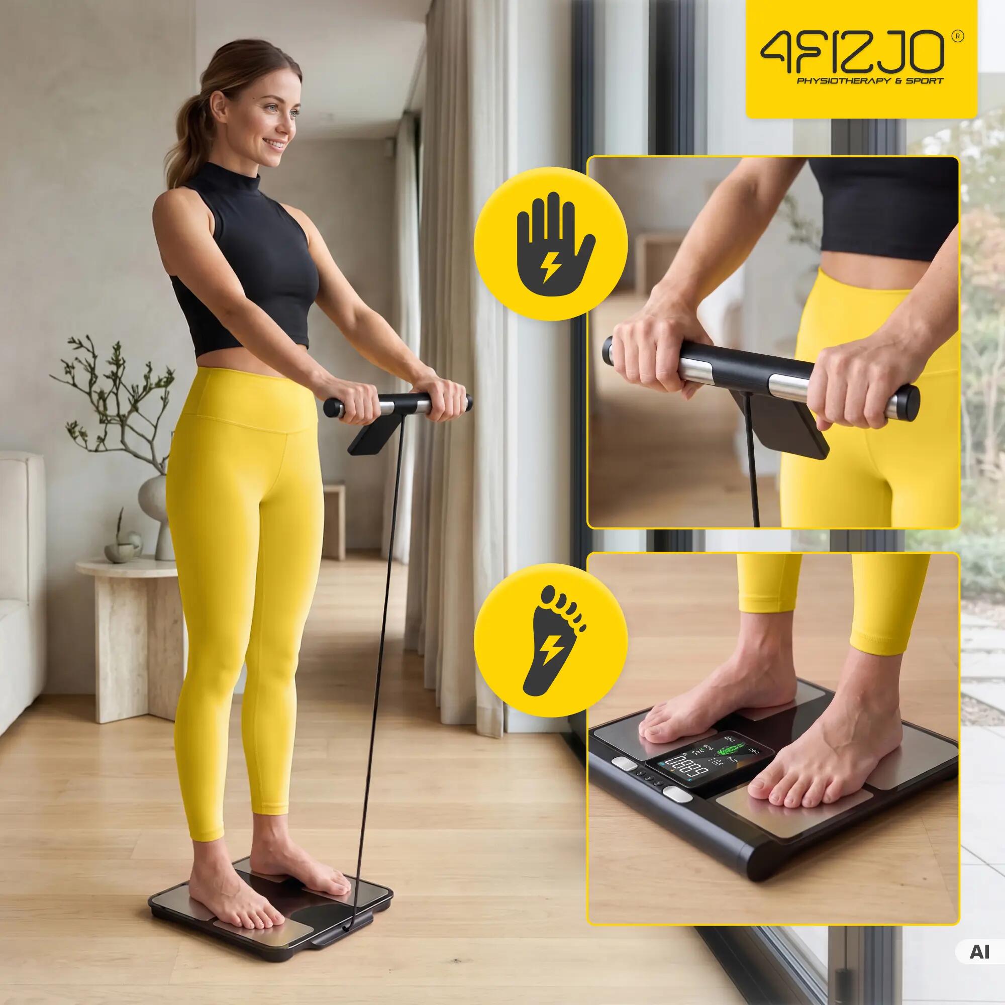 Waga łazienkowa z analizą składu ciała BodyVision inteligentna szklana 4FIZJO 3/14
