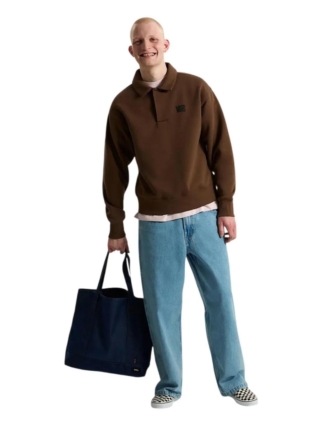 Camisolas de lã polar para Homem Vans Polo vans fleece Marrom. 6/6