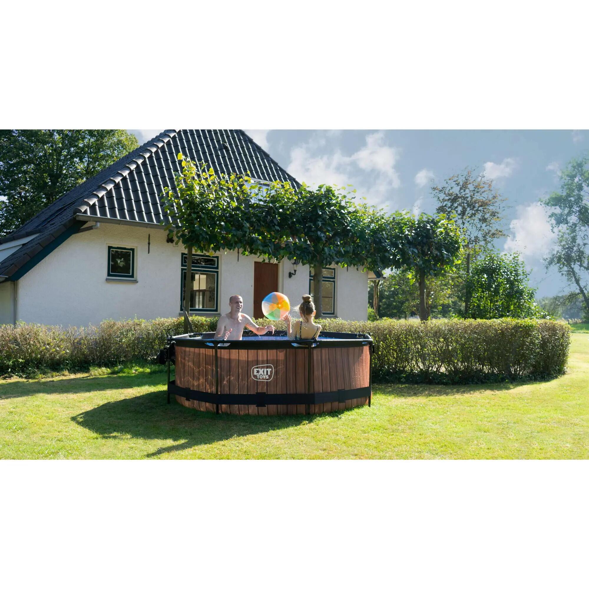 Piscina EXIT Stone ø244x76cm con pompa filtro - grigia 6/7
