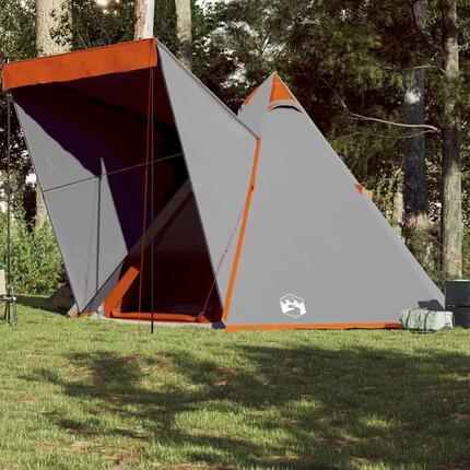Namiot tipi VidaXL 6-osobowy wodoodporny szary/pomarańczowy