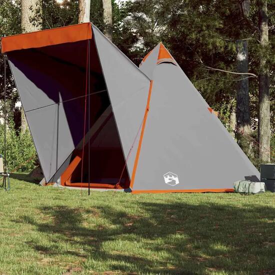 Namiot tipi VidaXL 6-osobowy wodoodporny szary/pomarańczowy