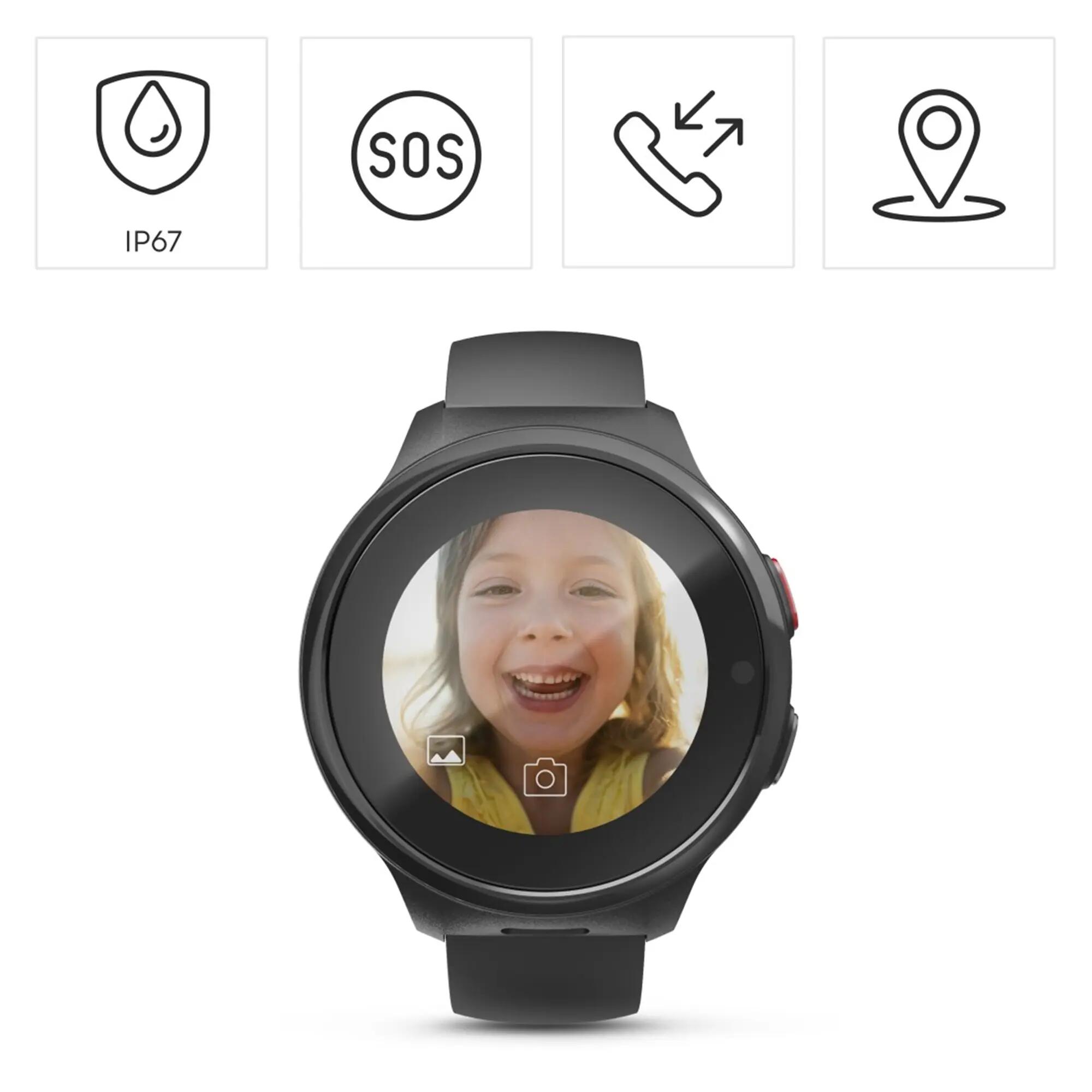 HAMA Smartwatch Kids m. GPS, SOS-Taste, Telefon, Black 2/9