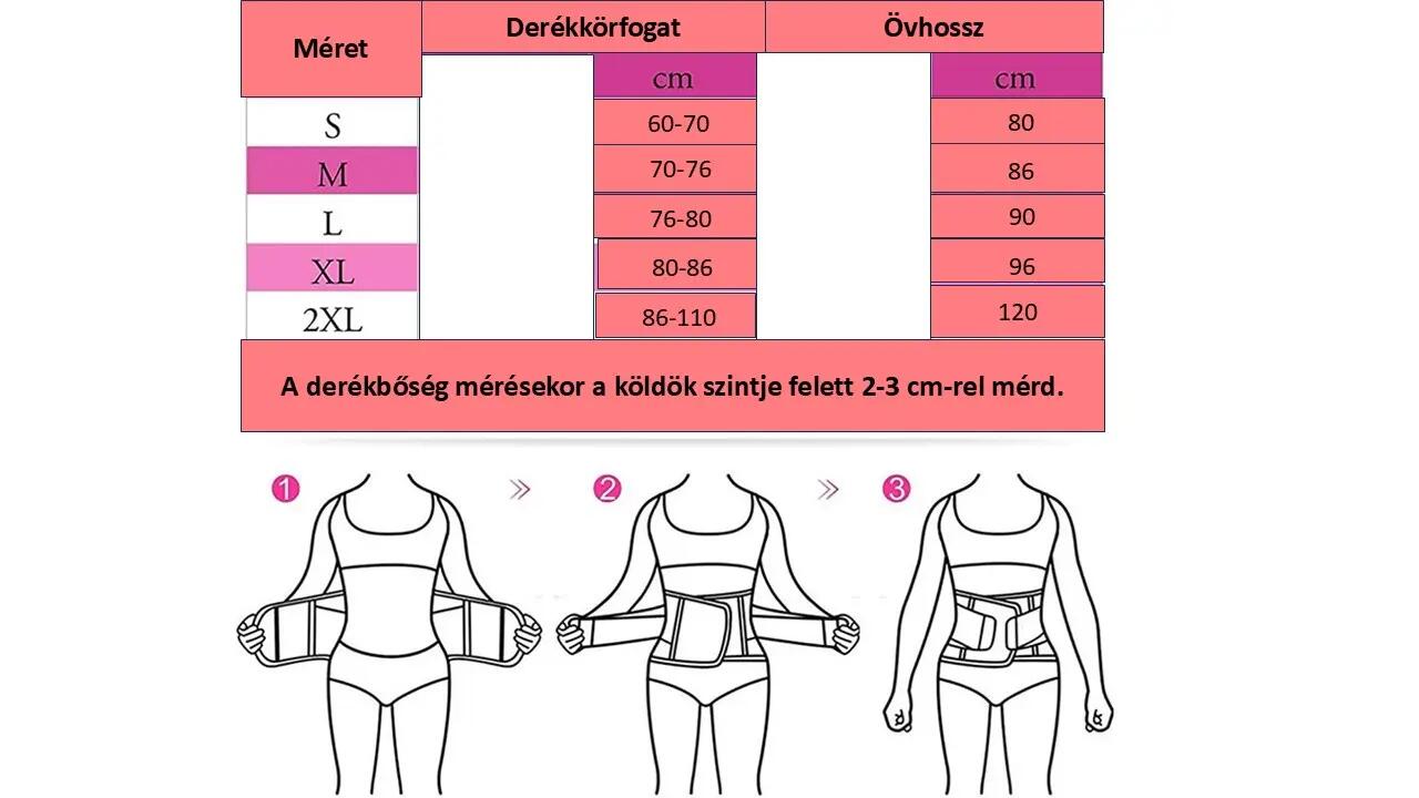 Prémium öv karcsúsításhoz, derékformáláshoz, dupla kompressziós fűző, XS 4/6