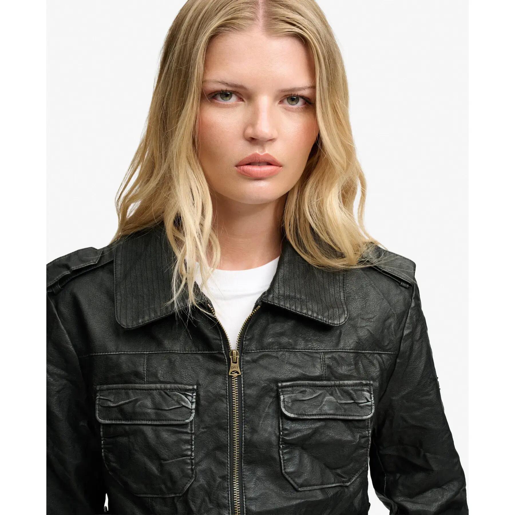 Casaco de couro sintético mulher Superdry Angelina 4/7