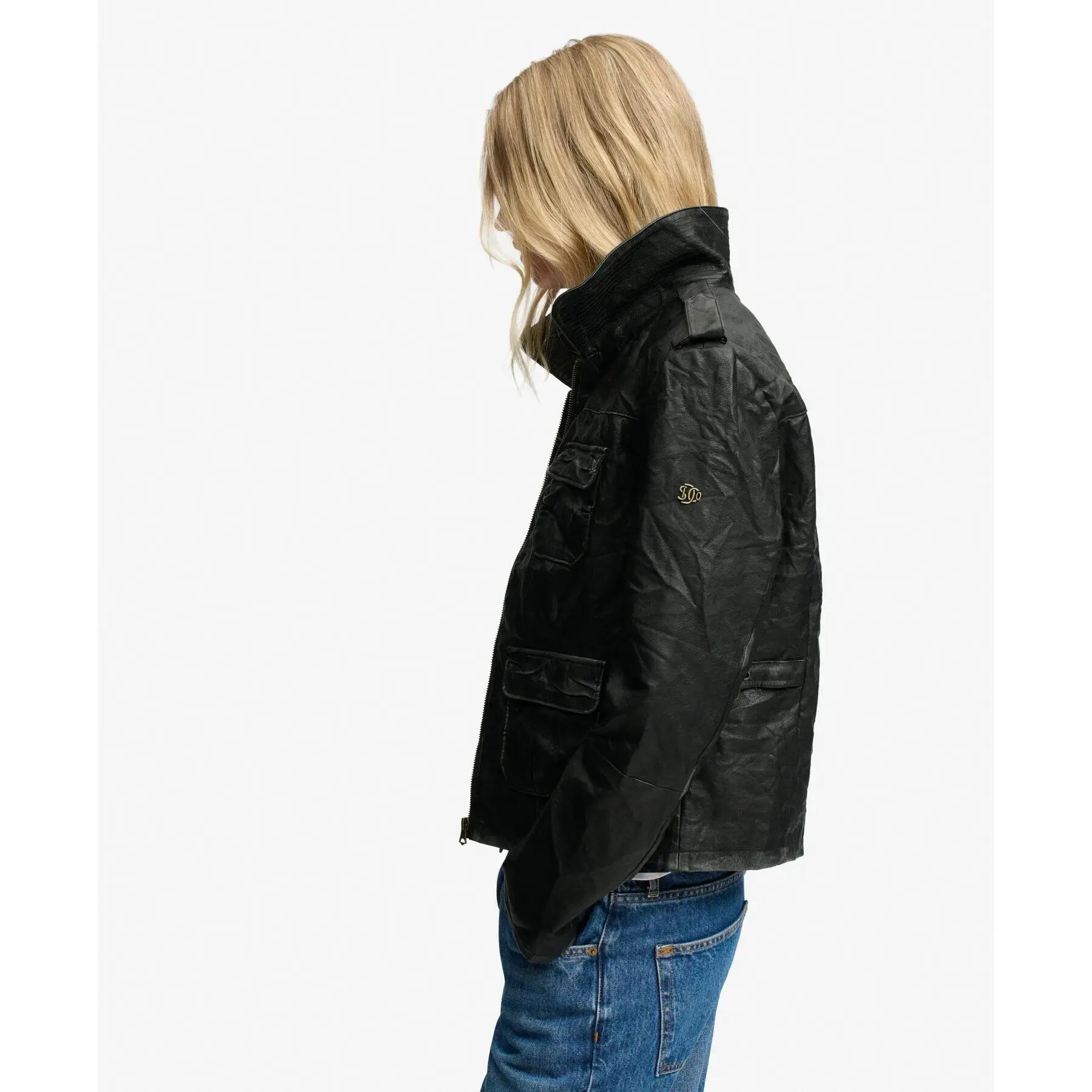 Casaco de couro sintético mulher Superdry Angelina 2/7