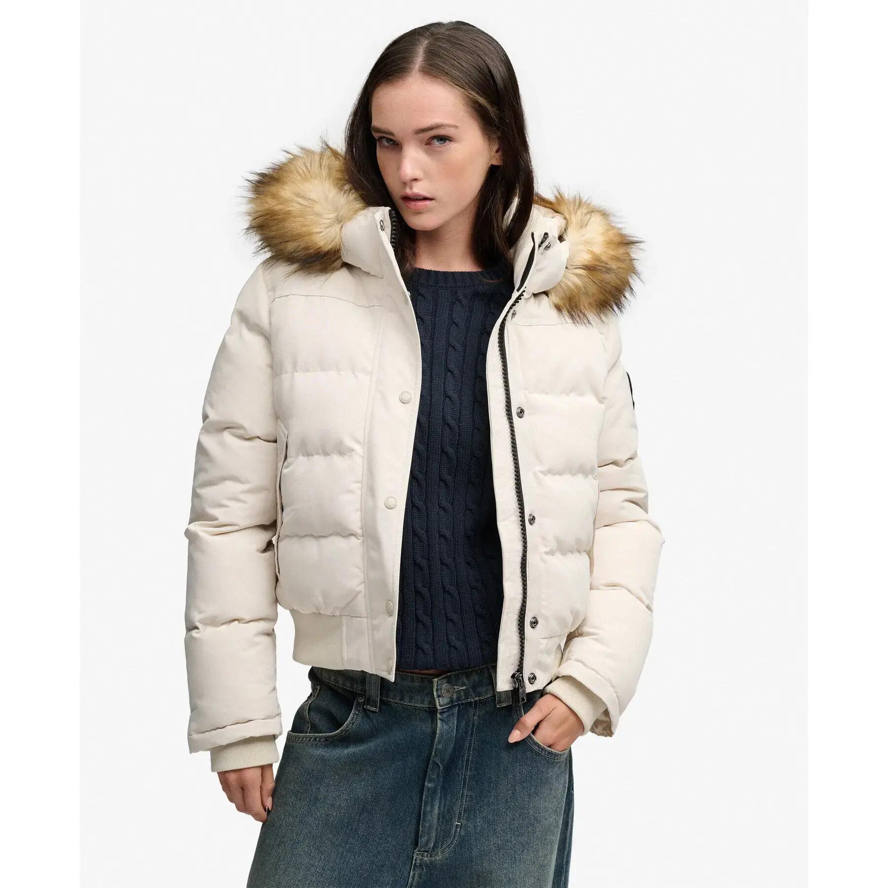 Casaco com capuz feminino Superdry Everest 2/6