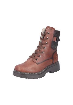 Rieker Damen 76724 Biker Boots Schnürstiefel Blockabsatz Braun