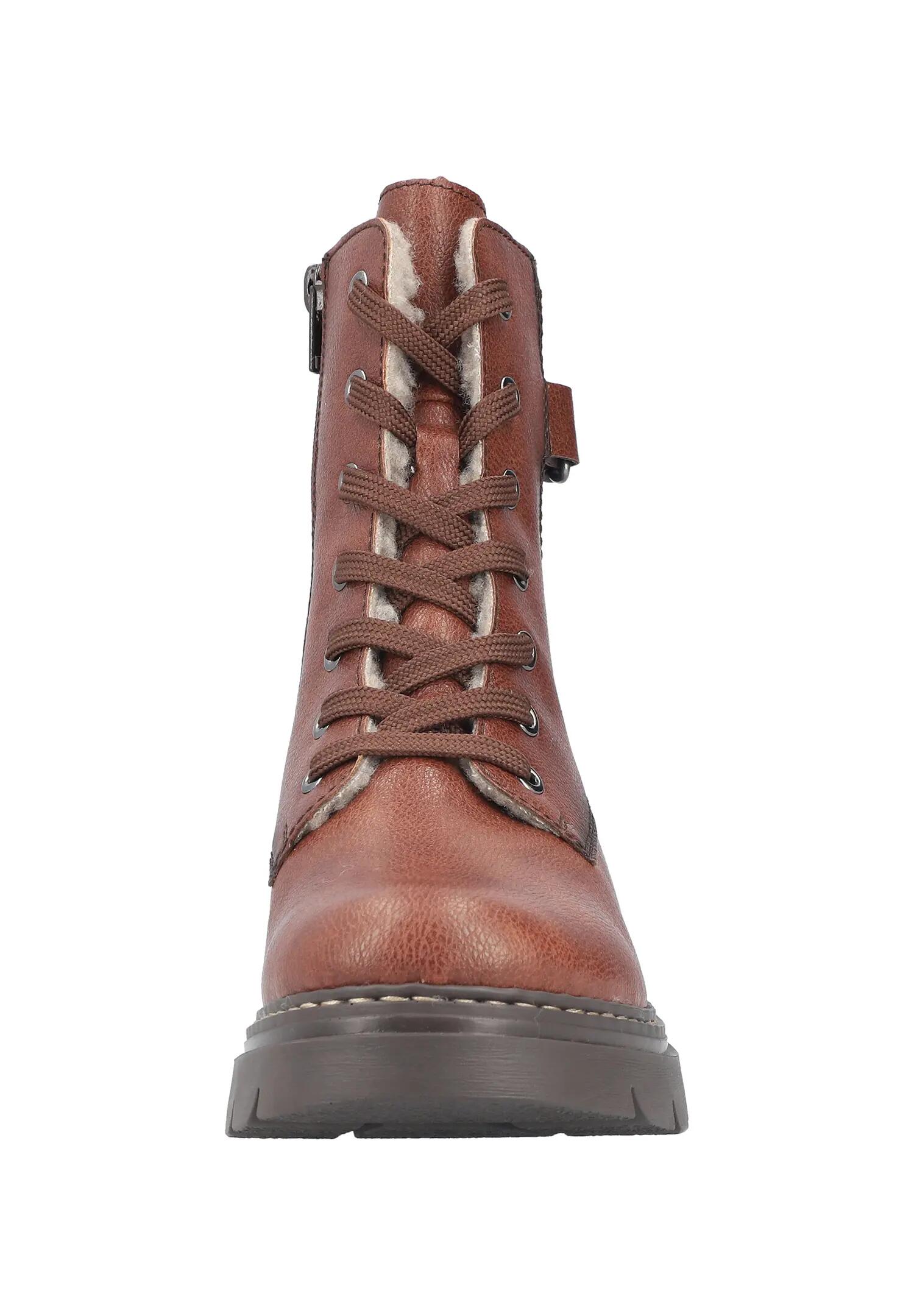 Rieker Damen 76724 Biker Boots Schnürstiefel Blockabsatz Braun 5/7