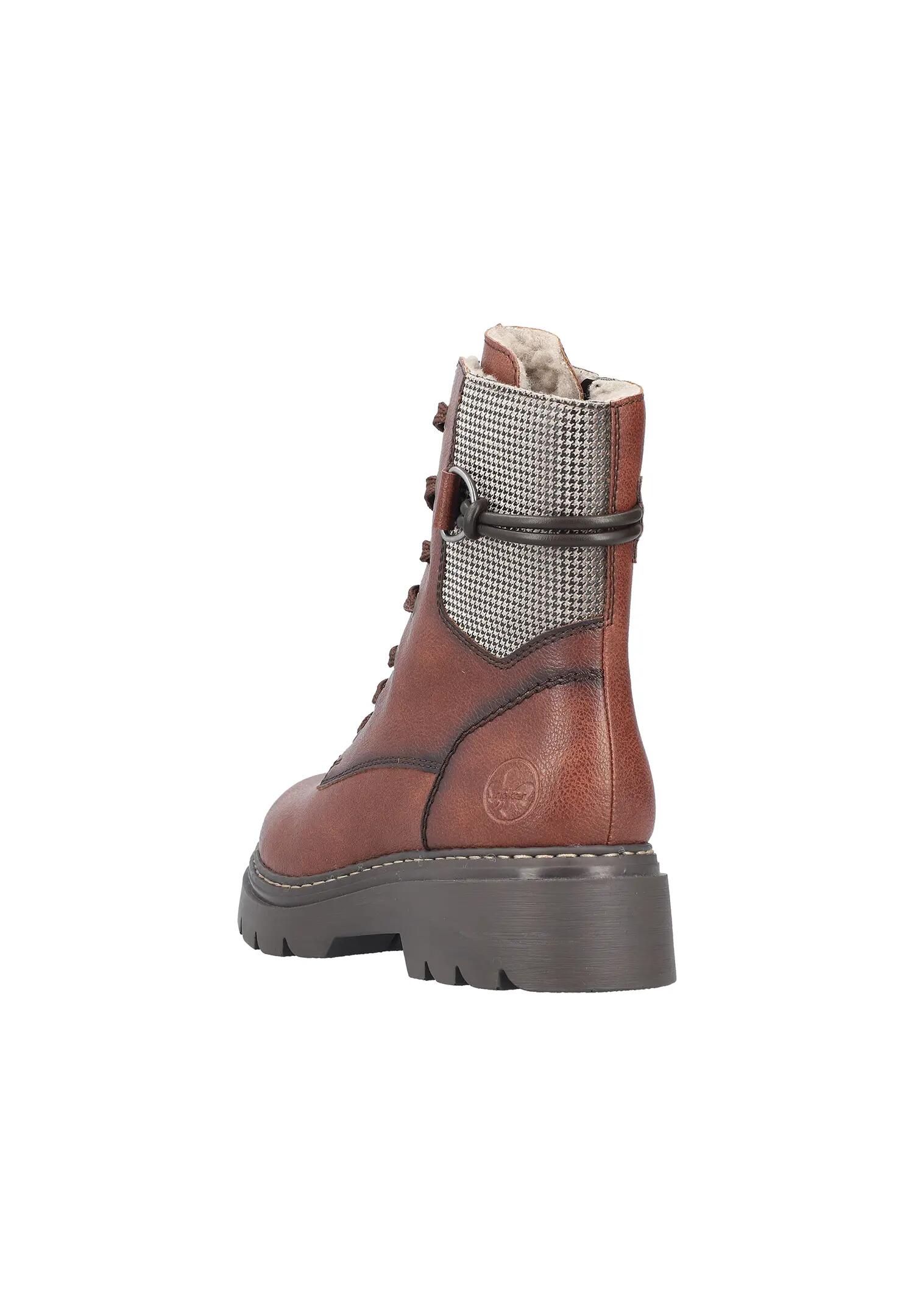 Rieker Damen 76724 Biker Boots Schnürstiefel Blockabsatz Braun 2/7