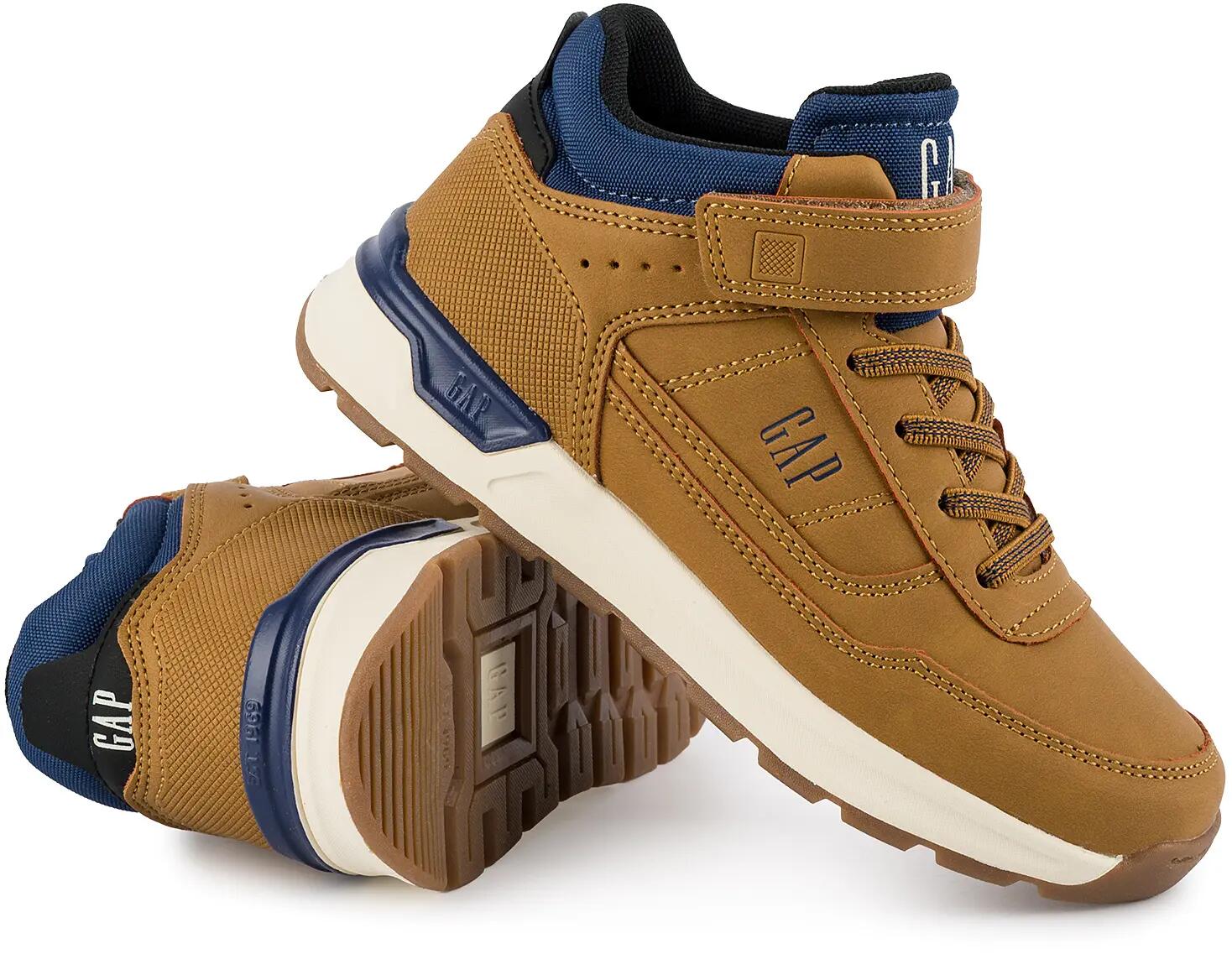 Dziecięce buty sneakersy sportowe wysokie chłopięce brązowe dla chłopca na rzep 8/12