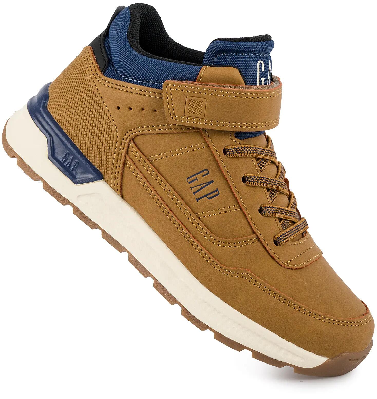Dziecięce buty sneakersy sportowe wysokie chłopięce brązowe dla chłopca na rzep 3/12