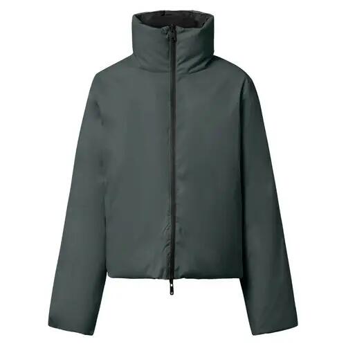 Cazadora Verde Oscuro Ecoalf Moran Dark Khaki Reversible de Cuello Alto y Corte 5/5