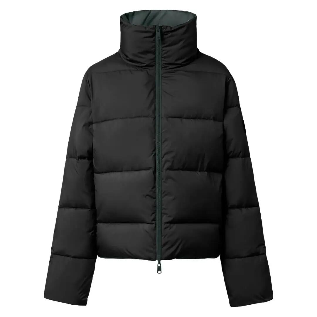 Cazadora Verde Oscuro Ecoalf Moran Dark Khaki Reversible de Cuello Alto y Corte 2/5