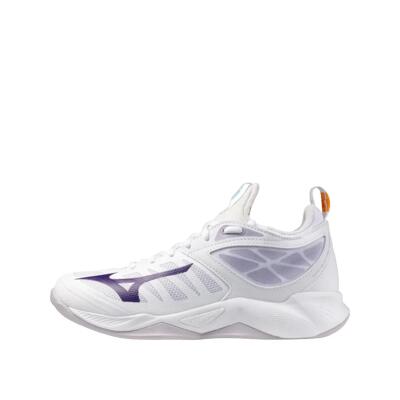 Volleybalschoenen mizuno wave dimension wit/paarse indigo/roze camélia