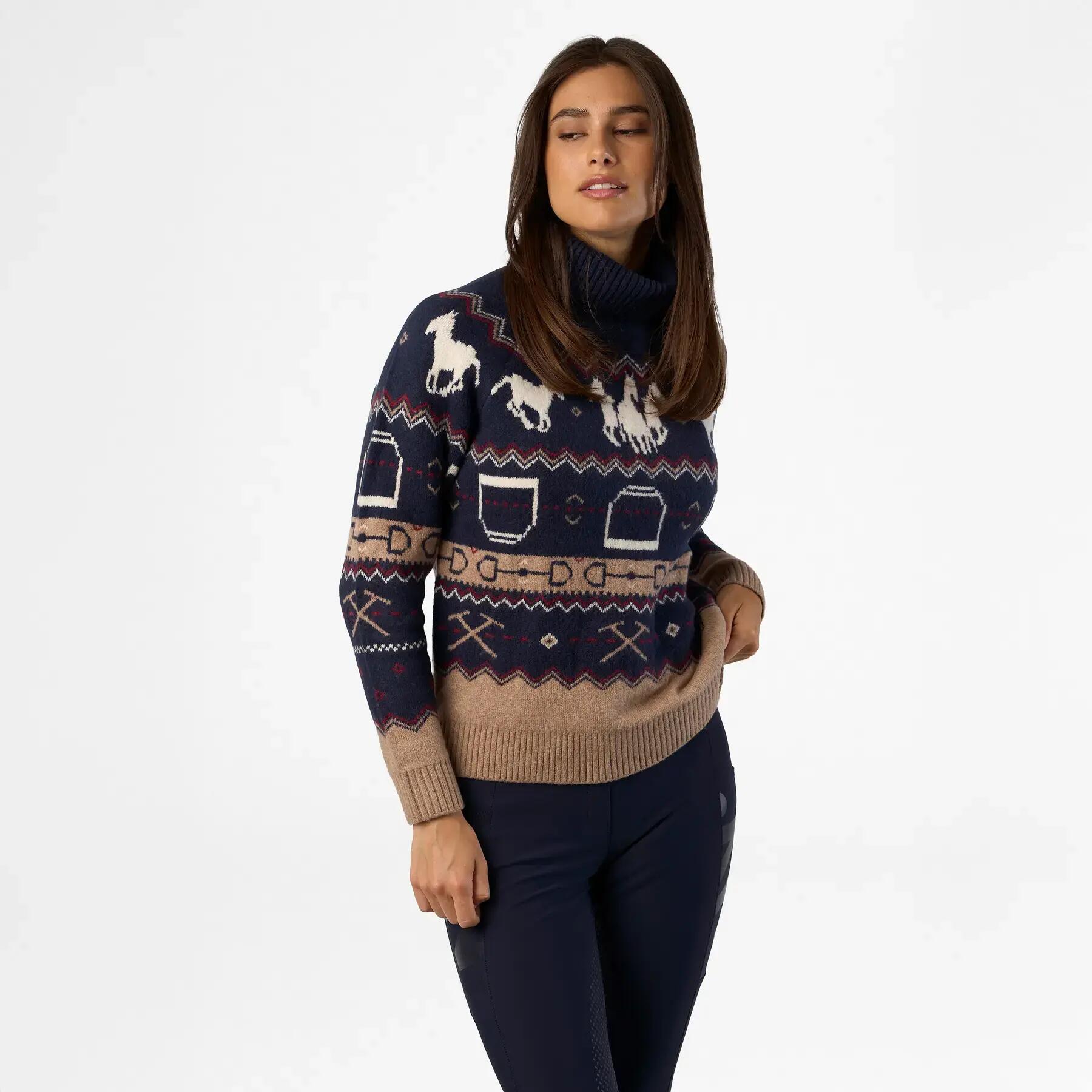 Vrouwen gebreide trui met patroon HV Polo Every 2/4