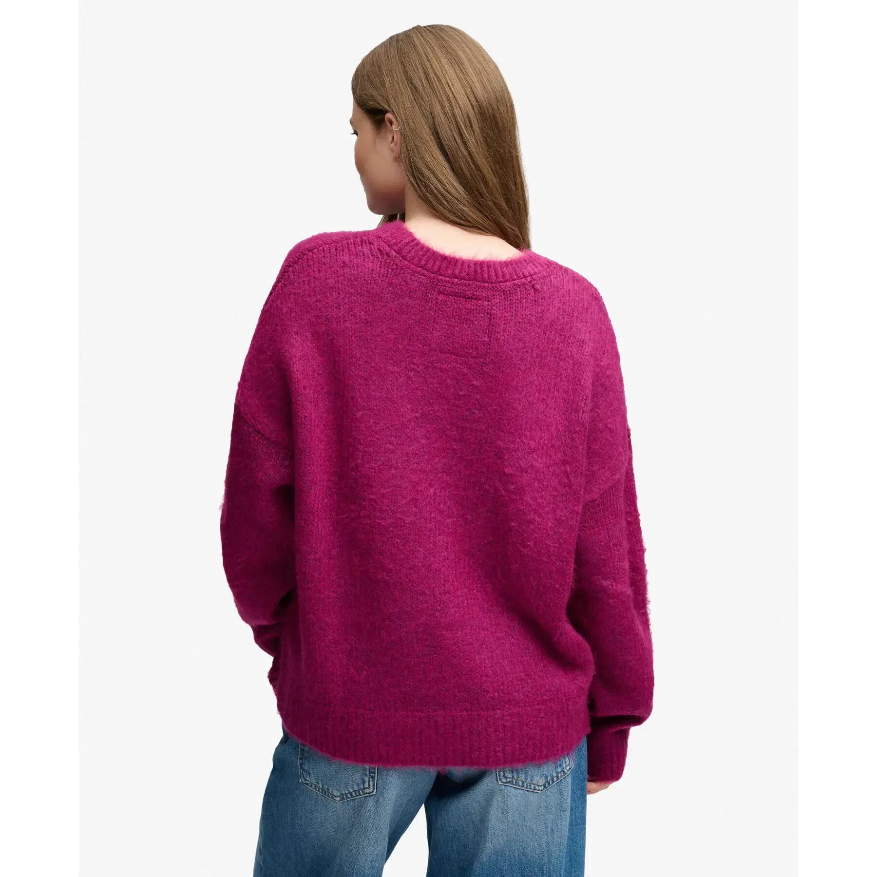 Pull overtaglia in maglia spazzolata donna Superdry 5/7