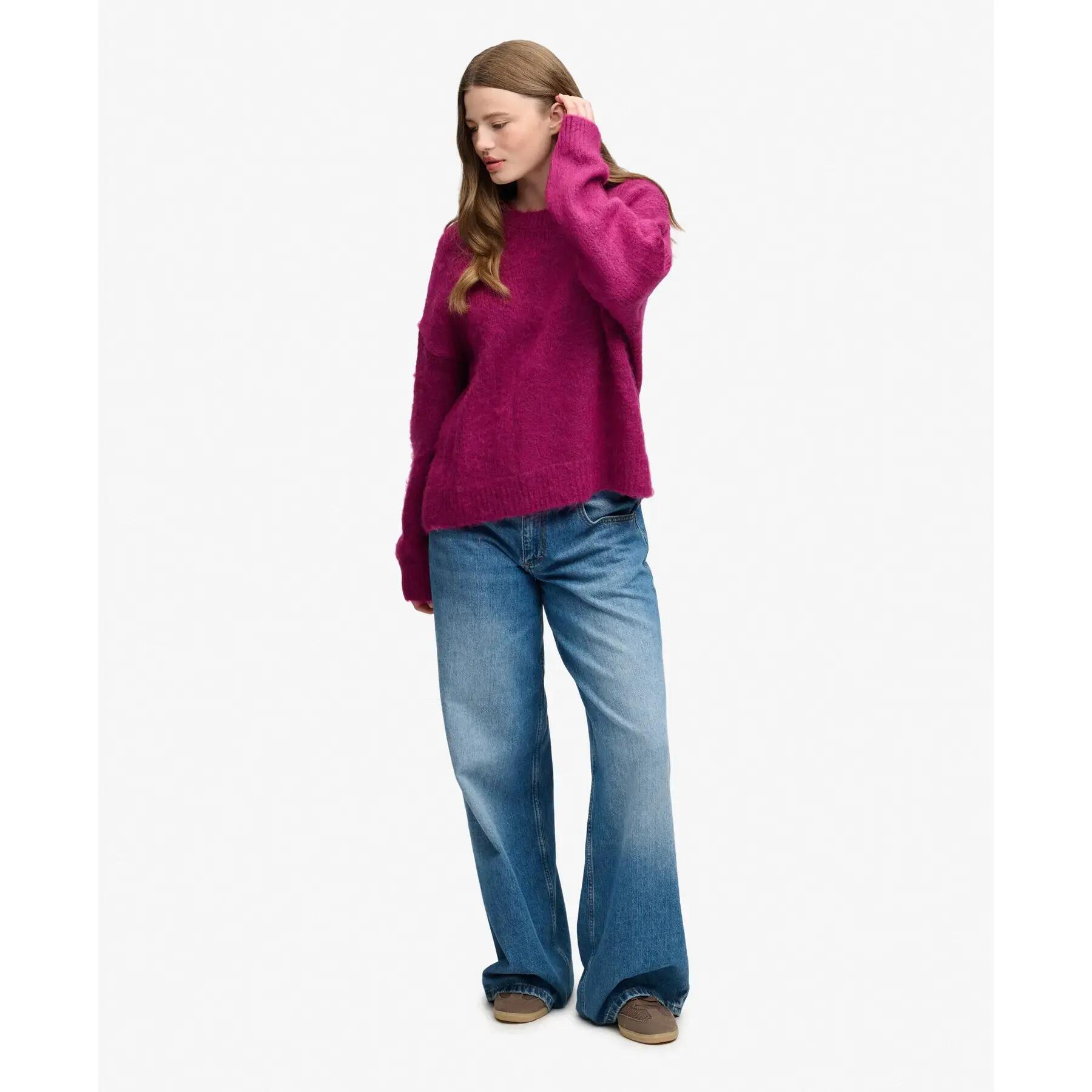 Pull overtaglia in maglia spazzolata donna Superdry 3/7