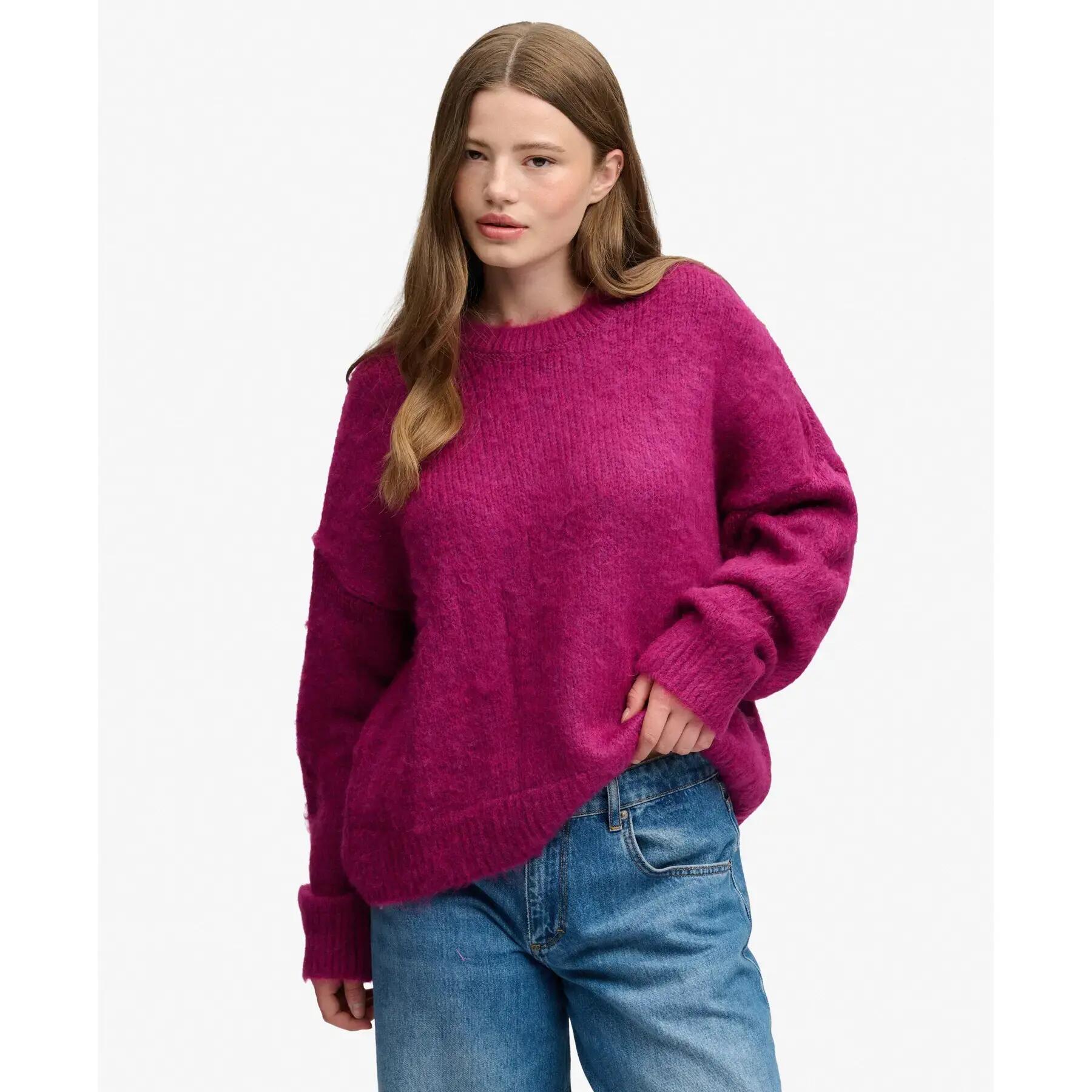 Pull overtaglia in maglia spazzolata donna Superdry 2/7