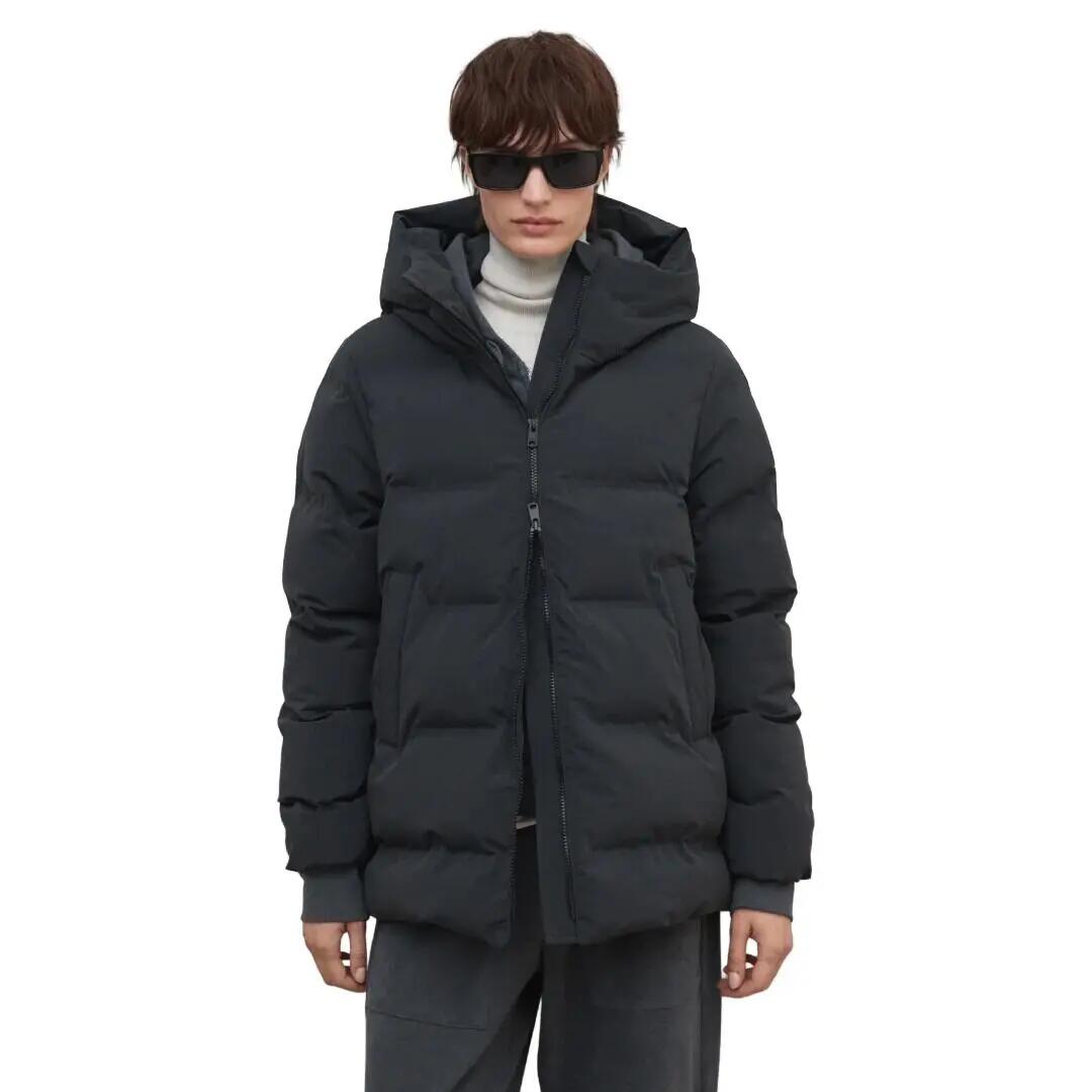 Cazadora Verde Ecoalf Mia Charcoal Kahki con Capucha de Corte Relajado 2/4