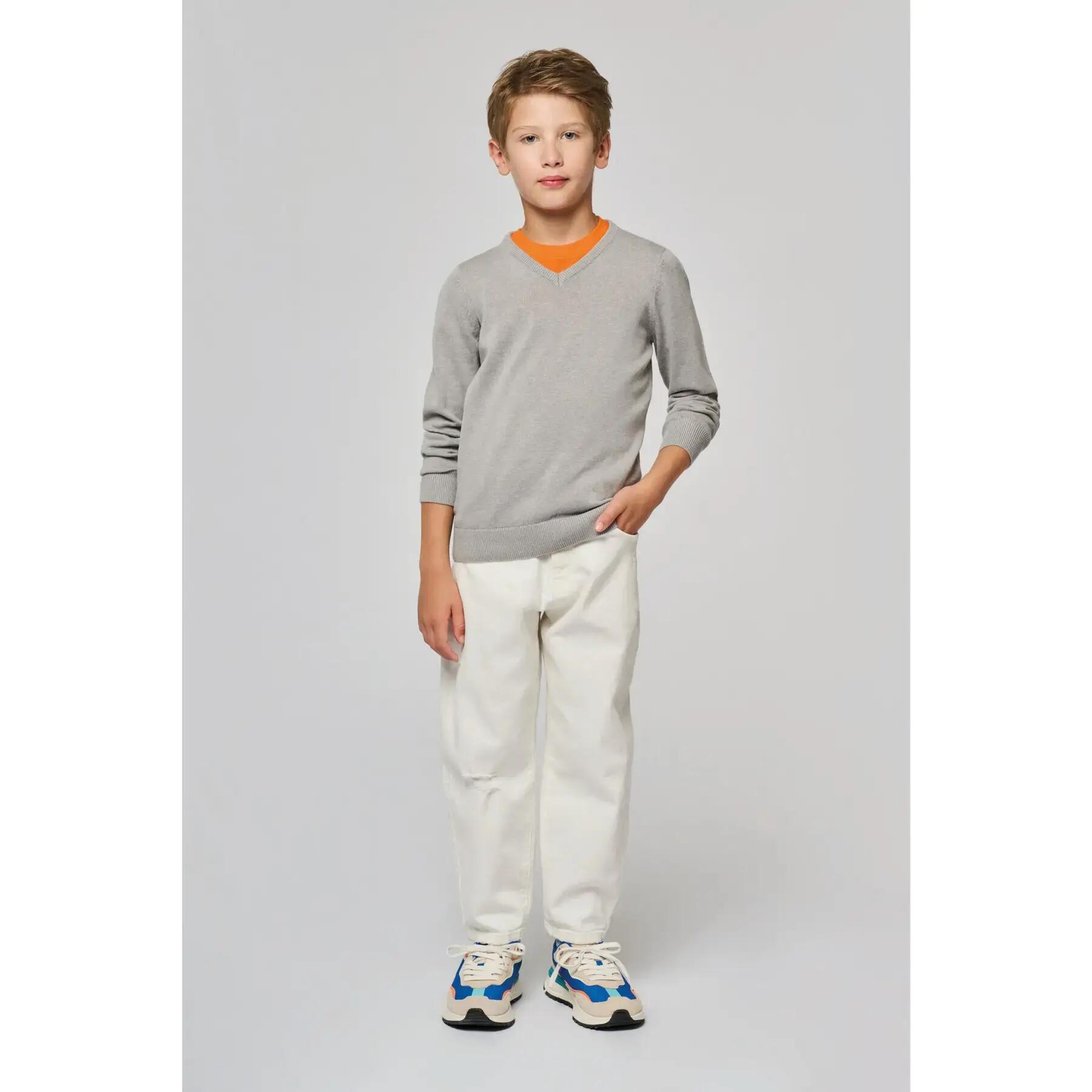 Maglione con scollo a V per bambini Kariban 3/7