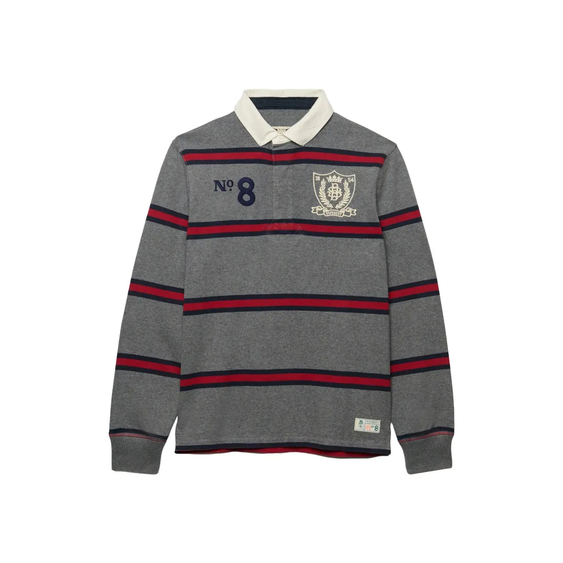 Polo z długim rękawem w paski z podwójnym emblematem Superdry 1/7