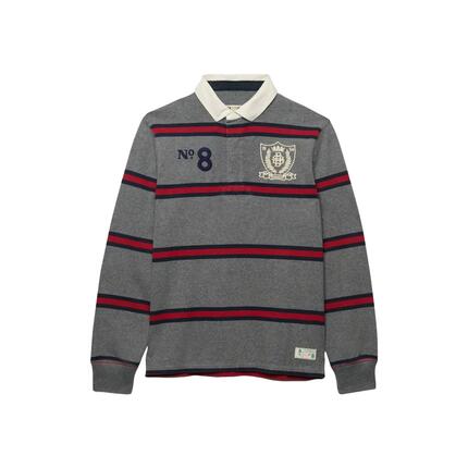 Polo z długim rękawem w paski z podwójnym emblematem Superdry