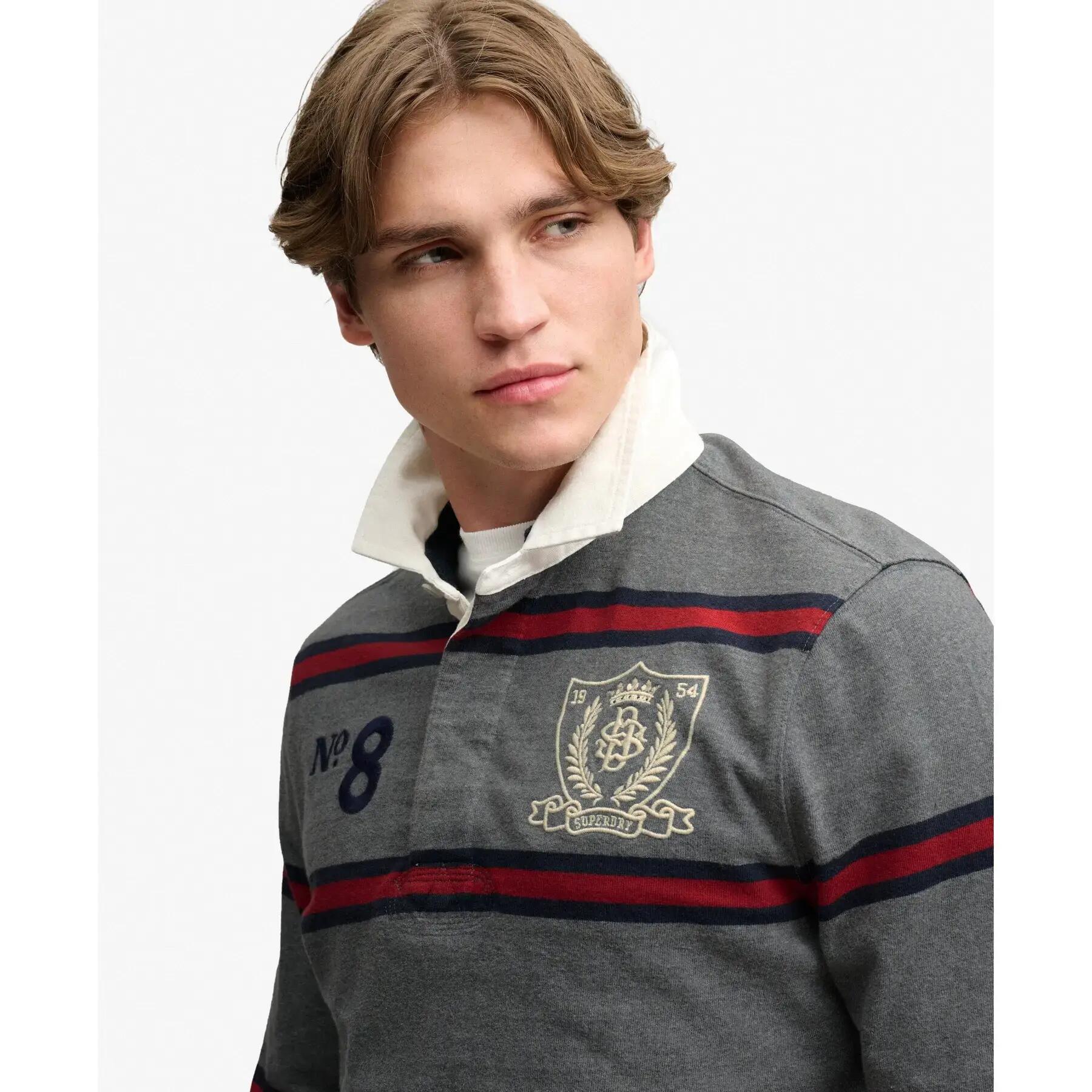 Polo z długim rękawem w paski z podwójnym emblematem Superdry 6/7