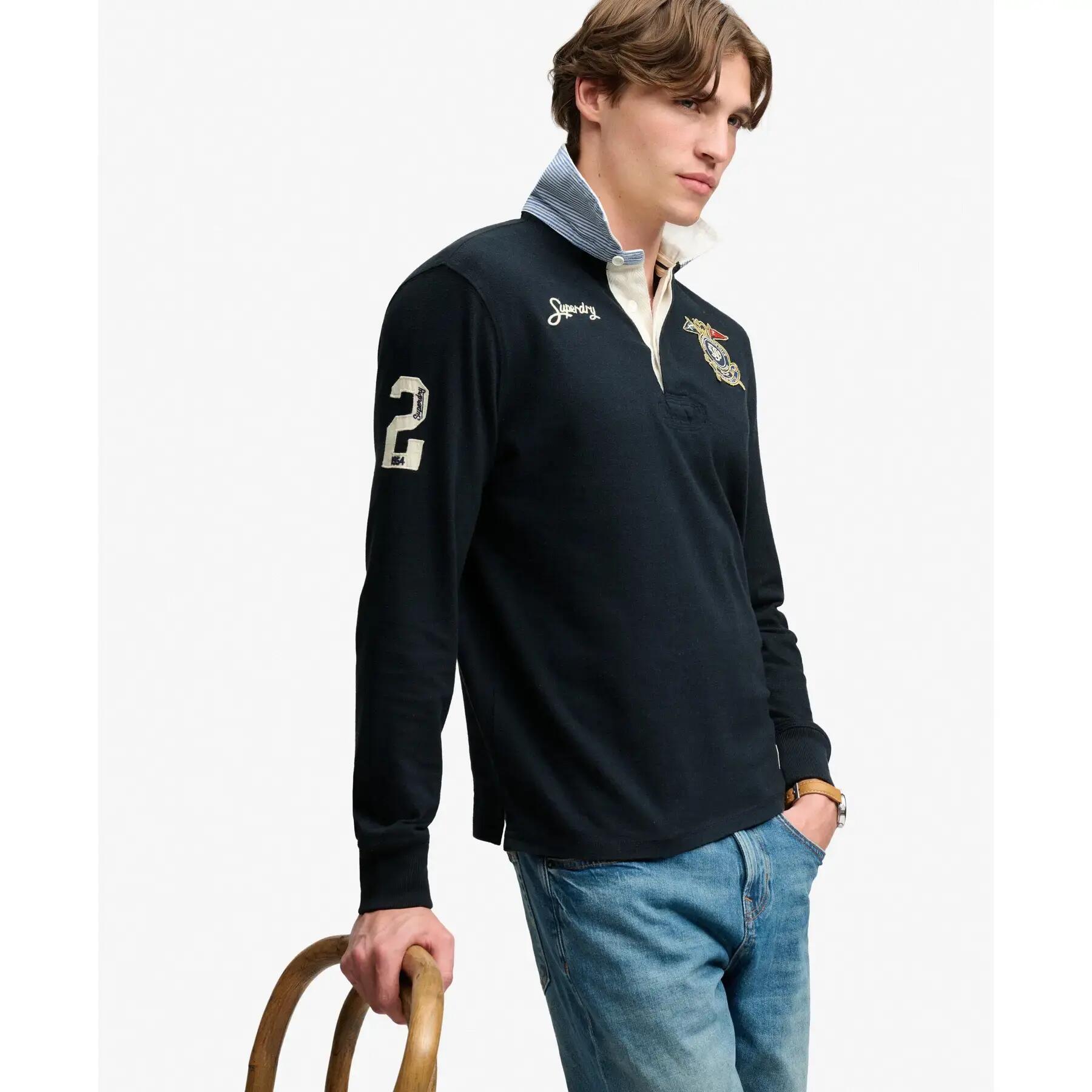 Polo z długim rękawem z podwójnym emblematem Superdry 4/7