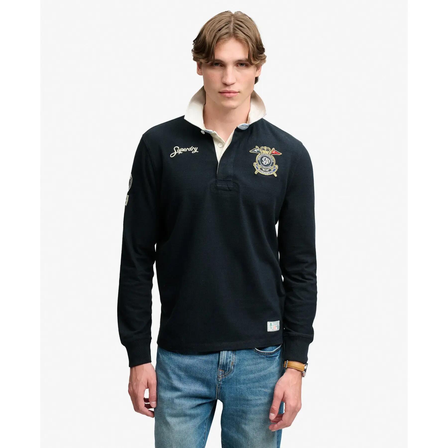 Polo z długim rękawem z podwójnym emblematem Superdry 2/7