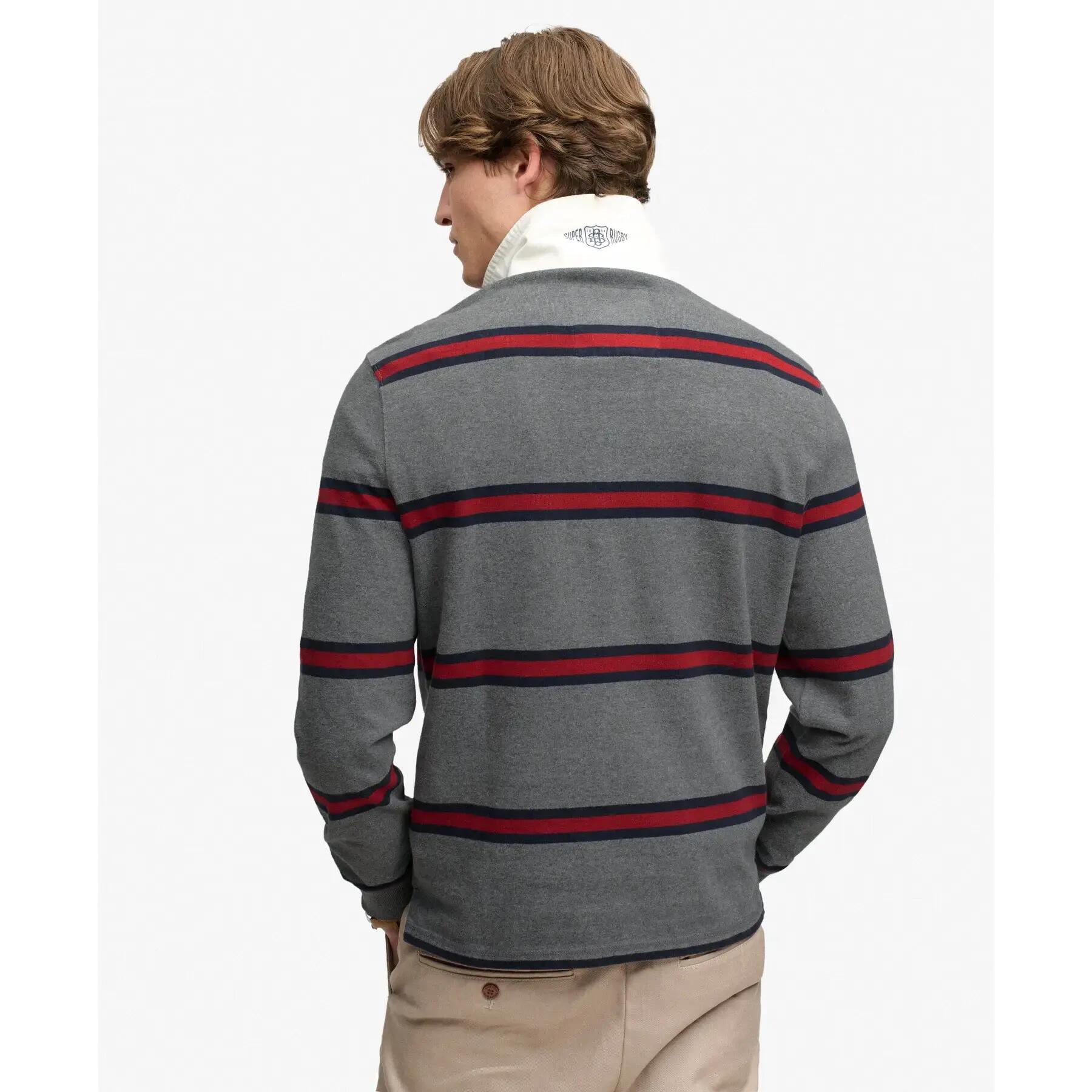 Polo z długim rękawem w paski z podwójnym emblematem Superdry 3/7