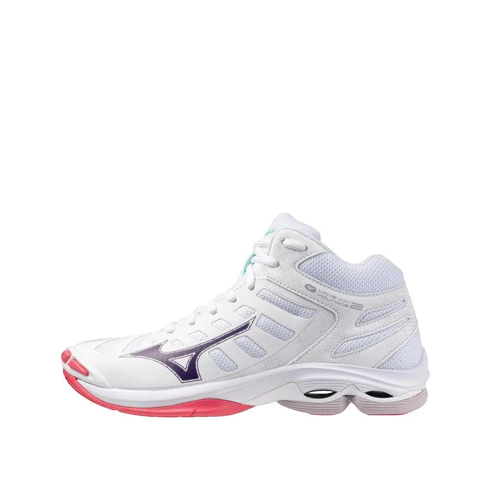 Chaussure da volley Mizuno Wave Voltage 2 Bianco/Violetto Indigo/Rosa Camelia 1/1
