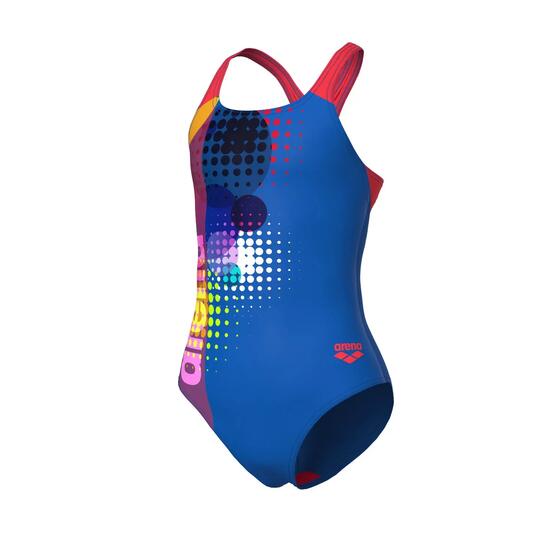 Maillot de bain fille Arena Dots Swim Pro Back Bleu roi/Corail
