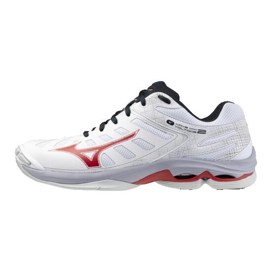 Zapatillas de voleibol Mizuno Wave Voltage 2 Blancas/Rojas/negras