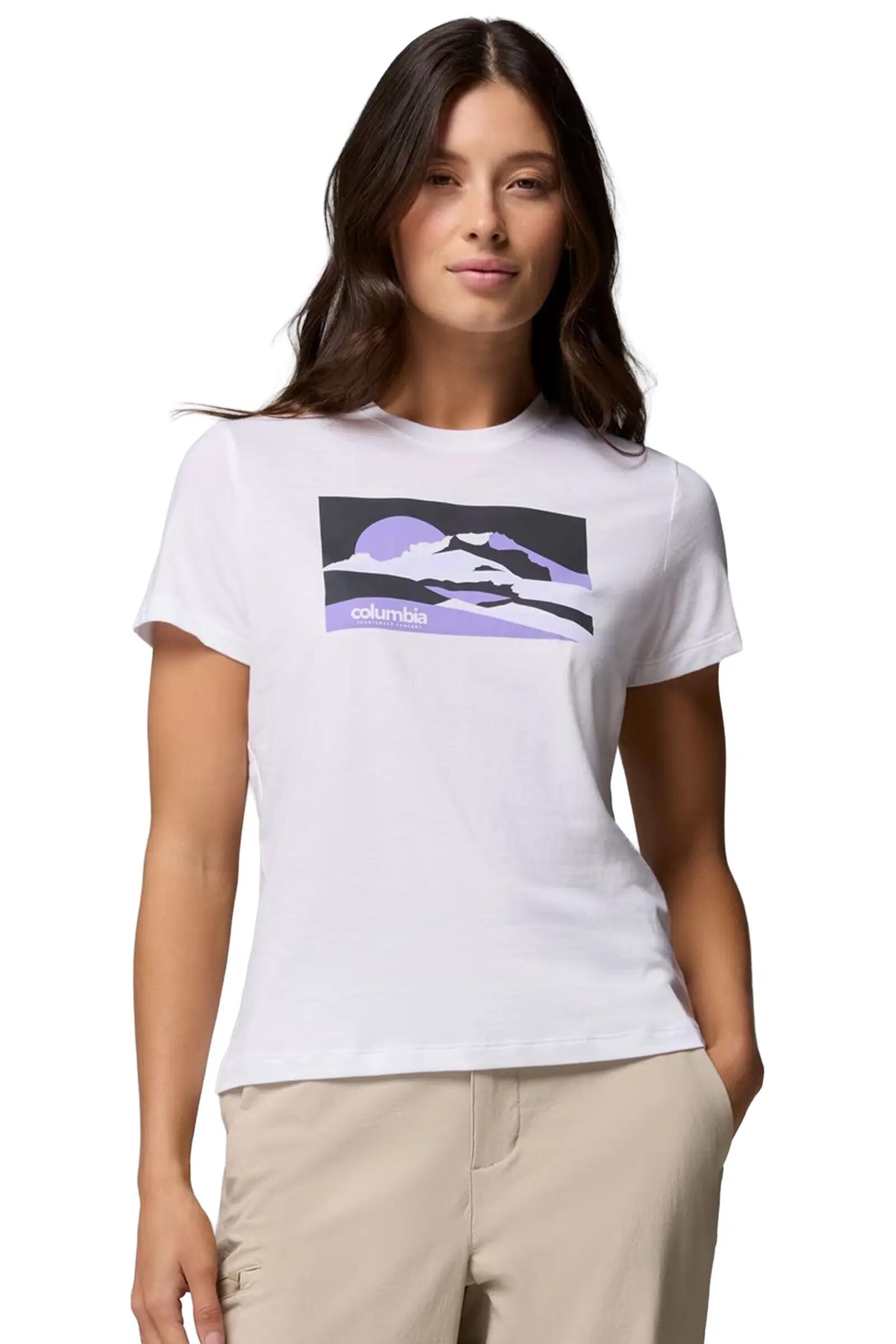 Columbia Ruby Springs™ Graphic Fitted Ss Blanco 3/4