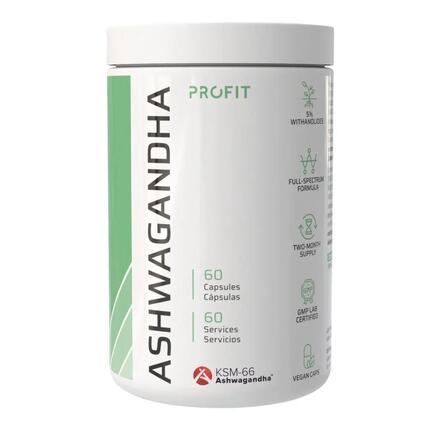 Ashwagandha KSM-66 con GABA y magnesio - 60 cápsulas