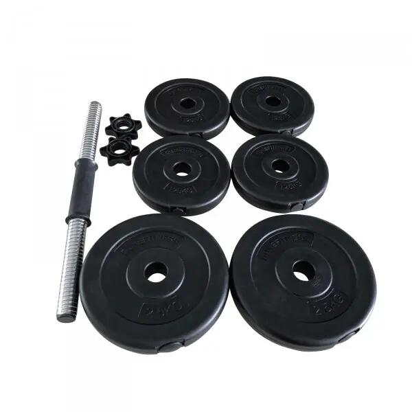 Haltères - Musculation - 15 kg - Revêtement plastique - Duke Fitness - Noir 3/3